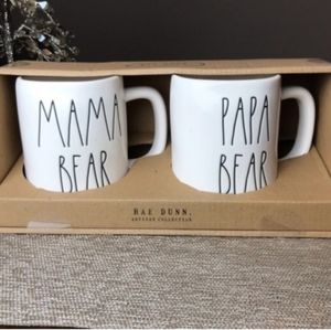 NEW Rae Dunn MAMA BEAR & PAPA BEAR Mug Set